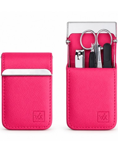 Estuche de manicura señora La Walkiria en color fucsia con cierre metálico