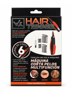 Cortapelos multifunción La Walkiria naranja y negro en su caja 2