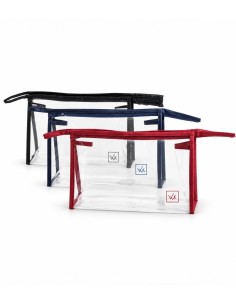Neceser transparente La Walkiria con cremallera y ribetes en colores surtidos