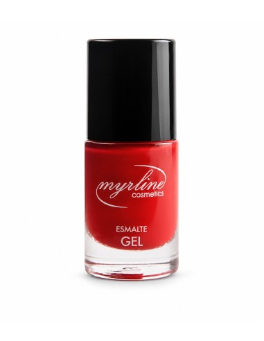 Esmalte de uñas efecto gel Myrline 153 en tono rojo intenso