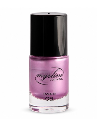Esmalte de uñas Myrline efecto gel 120 rosa malva de 10 ml con tapón negro