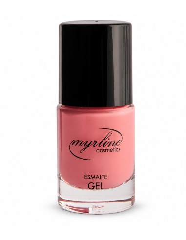 Esmalte de uñas Myrline efecto gel 104 rosa de 10 ml con tapón negro