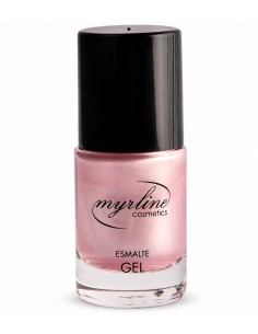 Esmalte de uñas Myrline efecto gel 118 rosa claro de 10 ml con tapón negro