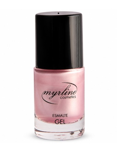 Esmalte de uñas Myrline efecto gel 118 rosa claro de 10 ml con tapón negro