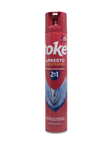 Toke Apresto Instantáneo 2 en 1 spray de 500 ml en aerosol rojo