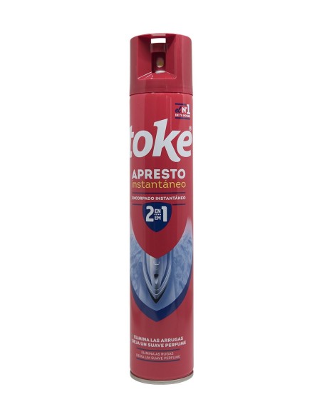 Toke Apresto Instantáneo 2 en 1 spray de 500 ml en aerosol rojo