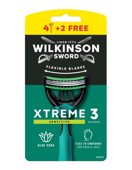 Pack Wilkinson Xtreme 3 Sensitive de 4 más 2 maquinillas desechables gratis