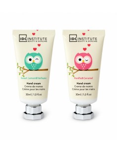 Crema de manos IDC Institute 30 ml en las variedades limón y verbena y vainilla y caramelo