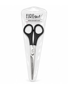 Tijera Eurostil para cortar el cabello en funda transparente