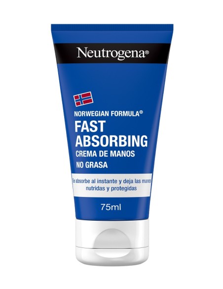 Neutrogena Fórmula Noruega crema de manos de rápida absorción 75 ml, tubo azul con tapón blanco