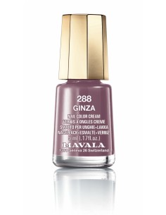 Esmalte de uñas Mavala Mini Color 288 Ginza de 5 ml, tono malva con tapón dorado