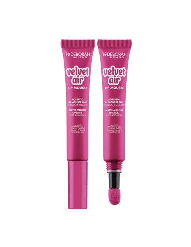 Deborah Velvet Air Lip Mousse 04 Orquídea Pop con aplicador de esponja
