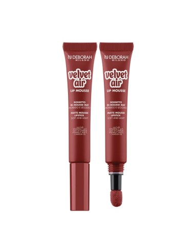 Deborah Velvet Air Lip Mousse 06 Hibisco de Terciopelo con aplicador de esponja