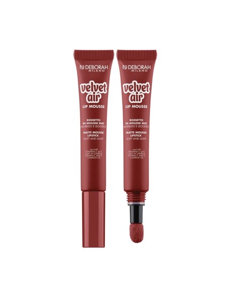 Deborah Velvet Air Lip Mousse 06 Hibisco de Terciopelo con aplicador de esponja