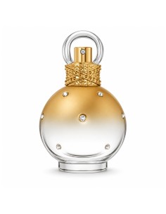 Frasco de Goddess Fantasy con degradado dorado, detalles brillantes y tapón circular