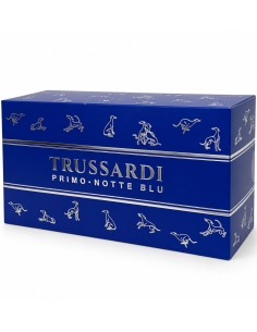Estuche Trussardi Primo Notte Blu EDP recargable 100 ml con gel de ducha 100 ml y neceser