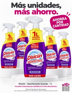 Disiclín Multiusos Desinfectante Lavanda sin lejía en botella con pistola de 1 litro 2