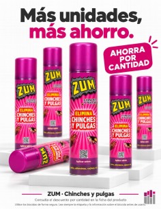 ZUM insecticida contra chinches y pulgas en aerosol de 300 ml 2