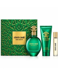 Estuche Roberto Cavalli Verde Assoluto con eau de parfum 75 ml, loción corporal 100 ml y perfume 15 ml