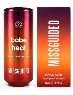 Missguided Babe Heat Eau de Parfum 80 ml con frasco y caja en tonos naranja y burdeos