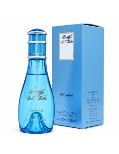 Davidoff Cool Water Woman Eau de Toilette 50 ml con frasco azul y caja