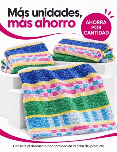 Promoción paño de limpieza a cuadros multicolor
