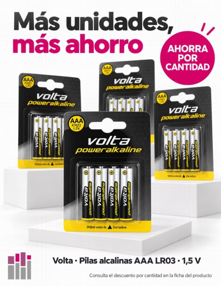Pilas Alcalinas VOLTA Power AAA LR03 - Blíster 4 unidades