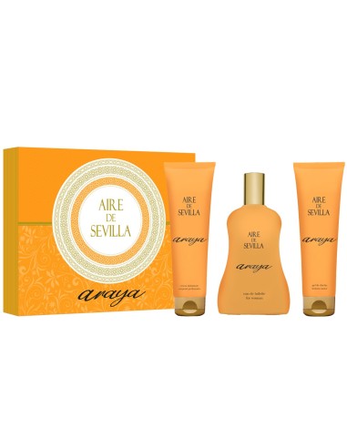 Estuche Aire de Sevilla Araya con eau de toilette de 150 ml, crema corporal de 100 ml y gel de ducha de 100 ml