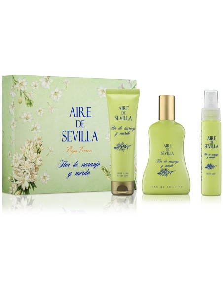 Estuche Aire de Sevilla Flor de Naranjo y Nardo con colonia de 150 ml, gel de 100 ml y body mist de 50 ml