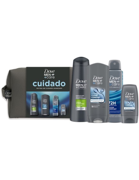 Dove Men+Care neceser con gel Clean Comfort, champú Fresh Clean 2 en 1 y desodorante antitranspirante