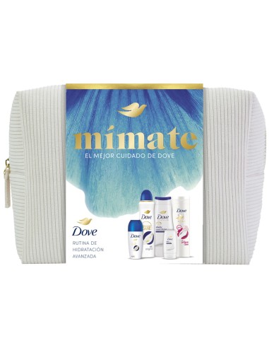Dove neceser Mímate blanco con cinco productos de baño, hidratación corporal y cuidado de las axilas