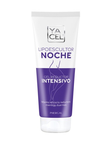 Yacel Lipoescultor Noche gel reductor intensivo de 200 ml en tubo blanco y violeta