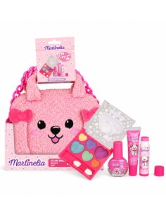 Set Martinelia Puppies con bolso rosa de perrito, sombras de ojos, esmalte, brillo y bálsamo labial
