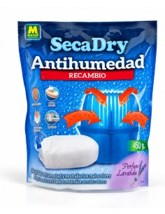 SecaDry antihumedad recambio de granulado de 450 g con perfume de lavanda de Massó