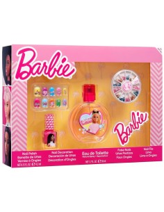 Estuche Barbie con eau de toilette de 50 ml, esmalte, uñas postizas, decoraciones para uñas y lima