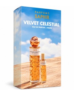 Estuche Saphir Velvet Celestial Eau de Parfum para mujer con vaporizadores de 200 y 30 ml