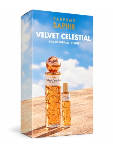 Estuche Saphir Velvet Celestial Eau de Parfum para mujer con vaporizadores de 200 y 30 ml