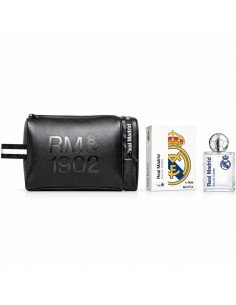 Set Real Madrid con colonia EDT de 100 ml, caja blanca y neceser premium negro