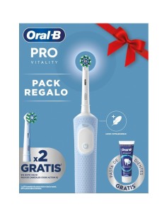 Oral-B Vitality Pro azul con tres cabezales, cargador y dentífrico Advanced Prevención del Sarro