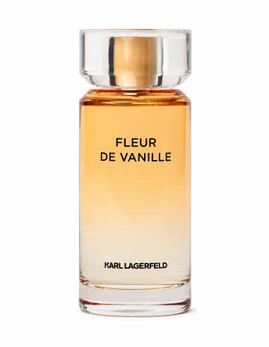Frasco Karl Lagerfeld Fleur de Vanille EDP 100 ml con perfume de tono ámbar y tapón transparente
