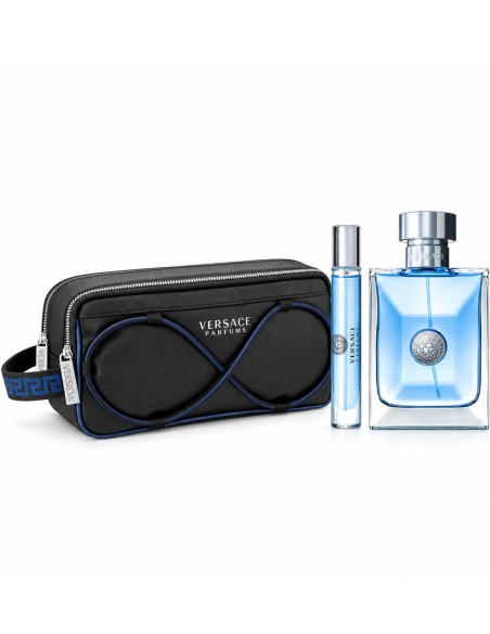 Versace Pour Homme EDT 100 ml junto al vaporizador de viaje de 10 ml y neceser Versace con cremallera