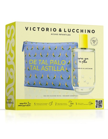 Estuche infantil Victorio y Lucchino Corre que te pillo con colonia de 150 ml y neceser azul estampado