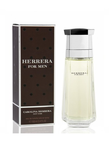 Carolina Herrera Herrera for Men EDT 100 ml con frasco transparente, tapón plateado y caja marrón