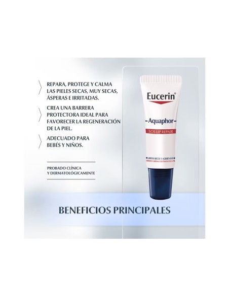 Eucerin Aquaphor SOS Regenerador Labial 10 ml | Drolim