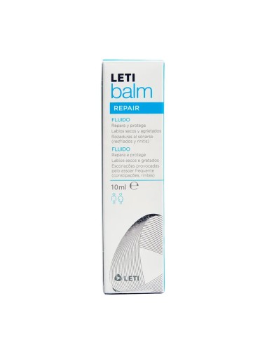 Caja de Letibalm Repair Fluido 10 ml para labios secos y agrietados y rozaduras al sonarse