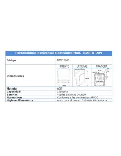 DISPENSADOR BOBINAS ELECTRONICO MOD. TEAR-N-DRY 2